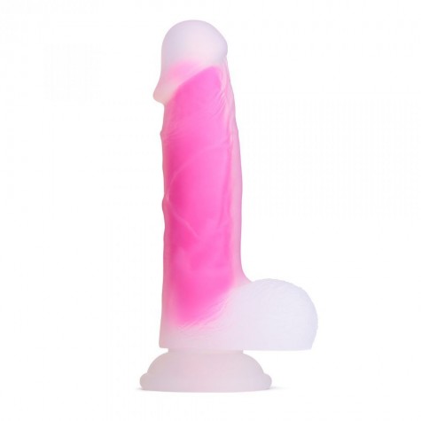 Ярко-розовый фаллоимитатор-реалистик So Divine Glorious Real skin feel pink dildo - 19 см.